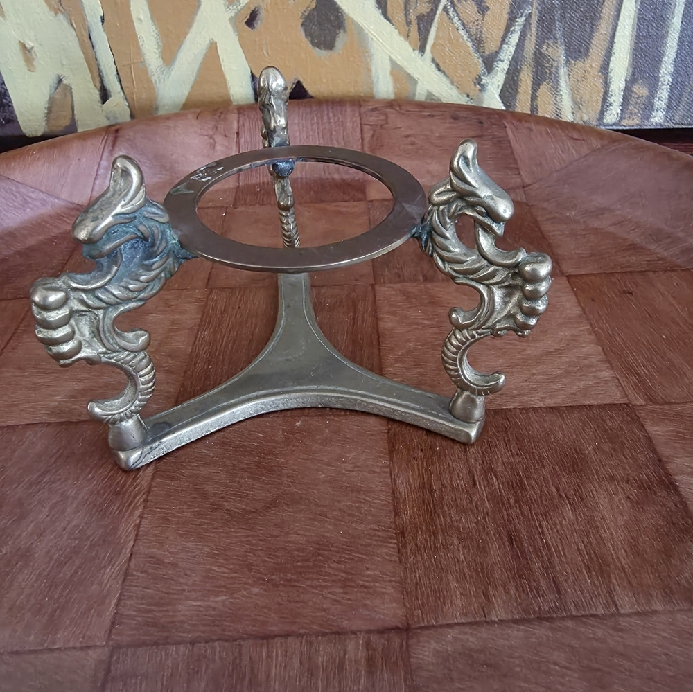 Crystal Ball Holder/ornate Brass Stand/Vintage Orb Holder/Small Orb